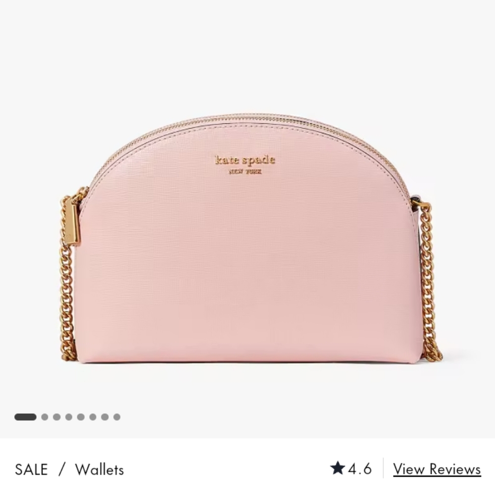 Pink Kate Spade Morgan double zip dome crossbody